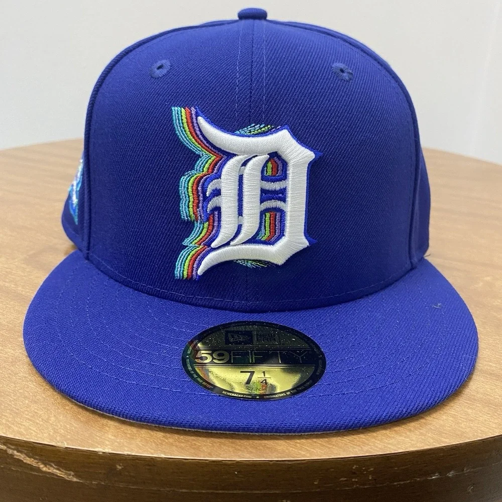 New‎ Era 59FIFTY Detroit Tigers World Series 50th Anniversary Blue Hat 7 1/4